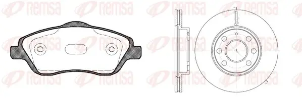 OPEL К-кт гальм. колодок + диски Combo 01-, Corsa C 1,0-1,8 00- REMSA 8774.06 (фото 1)