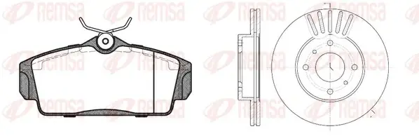 NISSAN К-кт гальм. колодки + диски ALMERA II (N16) 1.5 02-06 REMSA 8704.00 (фото 1)