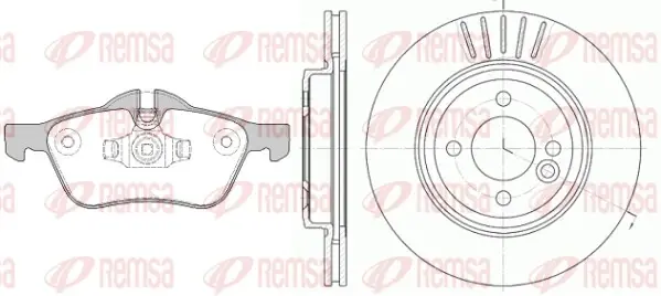 BMW К-кт гальм. колодки + диски передн.MINI Cooper,One 01- REMSA 8864.00 (фото 1)