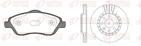 OPEL К-кт гальм. колодки + диски Corsa C 1,0-1,8 00- REMSA 8774.04 (фото 1)