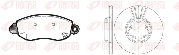 FORD К-кт гальм. колодки + диски TRANSIT 2.0TD 00- REMSA 8772.01 (фото 1)