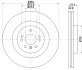 DB Диск гальмівний передній W166 HELLA 8DD 355 126-321 (фото 4)