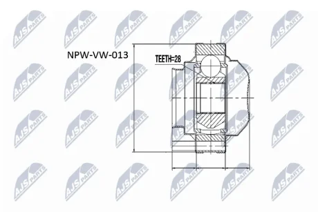 Шрус полуоси NTY NPWVW013