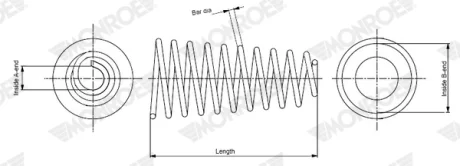 TOYOTA Пружина передня 382 мм VERSO (_R2_) 1.6/1.8 09-18 MONROE SP4587