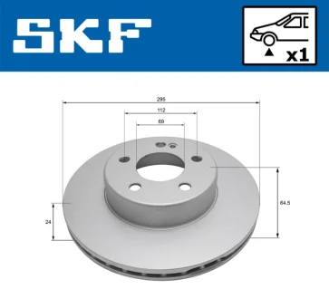 DB Гальмівний диск передн. C-CLASS (W205), C-CLASS T-Model (S205), C-CLASS SKF VKBD 81346 V1
