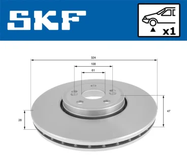 RENAULT диск гальмівний передн. Espace IV,Vel Satis 06- SKF VKBD 80149 V1