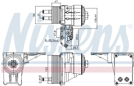Радіатор масляний FORD TRANSIT TOURNEO (2000) 2.4 TDDI NISSENS 91328