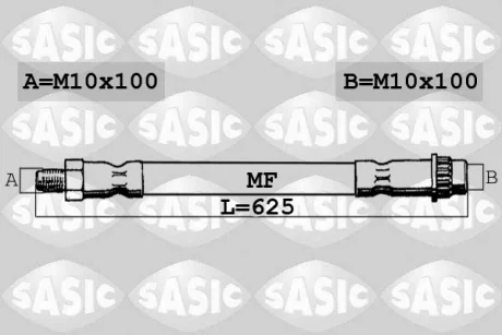Шланг гальмівний задній SASIC 6604023