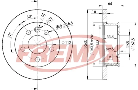 Диск гальмівний FREMAX BD-3013