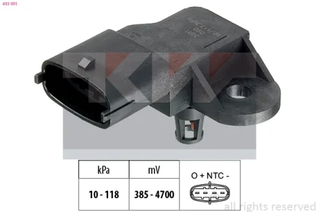 Датчик давления воздуха Kw 493 091