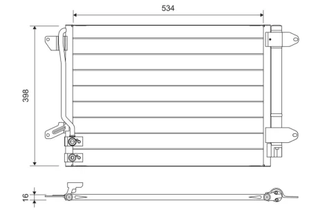 Радіатор кондиціонера BEETLE/JETTA 1.2-2.0 10-19 Valeo 822751