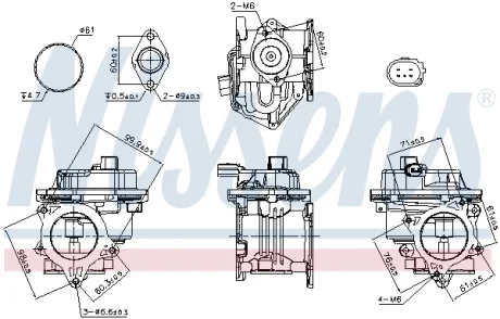 Клапан EGR AUDI A3/AMAROK/CRAFTER 2.0 TDI 06- NISSENS 98521