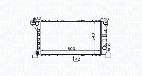 FORD Радіатор охолодження двиг. TRANSIT 2,5D 94- MAGNETI MARELLI 350213154200 (фото 1)