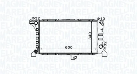 FORD Радіатор охолодження двиг. TRANSIT 2,5D 94- MAGNETI MARELLI 350213154200