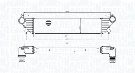 FIAT Інтеркулер 500L 0.9, 1.3, 1.4 12-, TIPO 1.3, 1.4 16- MAGNETI MARELLI 351319205530