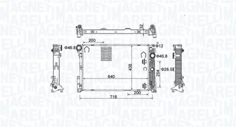 DB Радіатор сист. охолодження двигуна W204, W212 MAGNETI MARELLI 350213159800