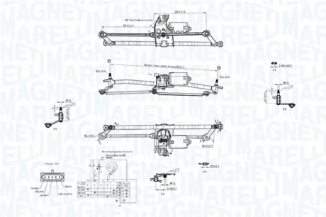 FIAT Трапеція склоочисника (з двигуном) DOBLO MAGNETI MARELLI 064351763010
