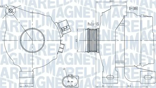 VOLVO Генератор S60 II, S80 II, XC70 II MAGNETI MARELLI 063732001010 (фото 1)