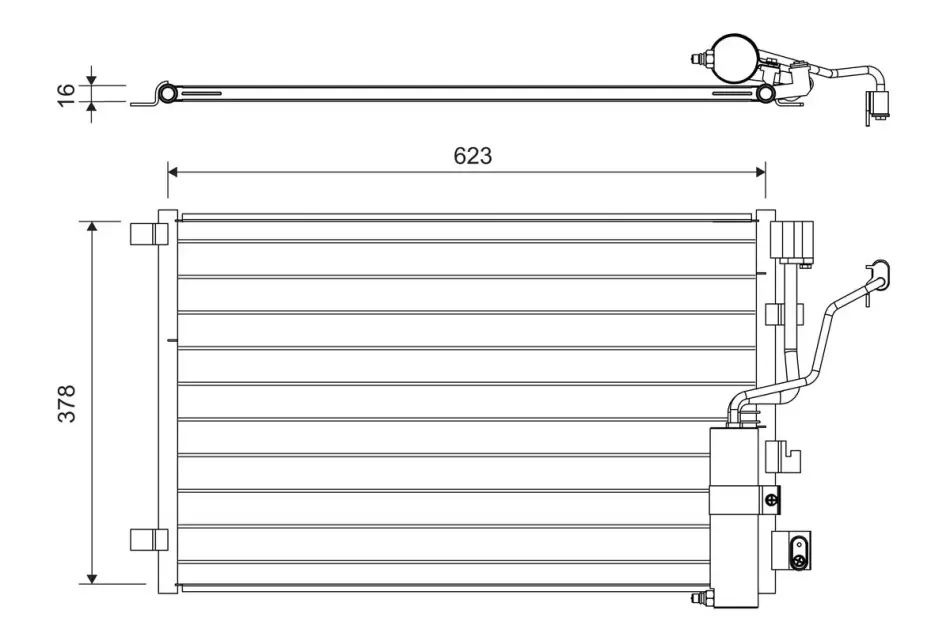 Радіатор кондиціонера QASHQAI 1.5-2.0 dCi 08-13 Valeo 822733 (фото 1)