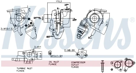 OPEL Турбіна ASTRA J 1.7 09-, MERIVA B 1.7 10- NISSENS 93629