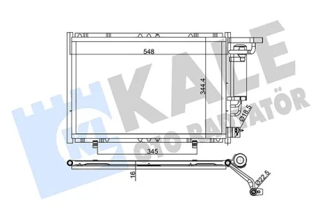 KALE FORD Радіатор кондиціонера (конденсатор) B-MAX 1.5 TDCi 12-, FIESTA VI 08- Kale oto radyator 342520