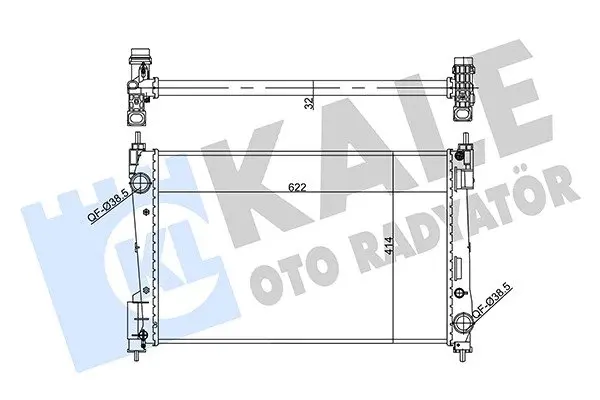 KALE OPEL Радіатор сист. охолодження двиг. Corsa D, Fiat Grande Punto 1.3d 06- Kale oto radyator 356955 (фото 1)