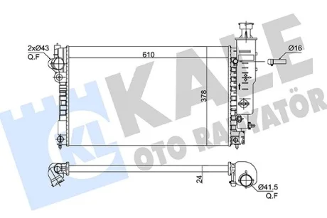 KALE PEUGEOT Радіатор охолодження двиг. PEUGEOT 405 1.4-2.0 92- Kale oto radyator 363130