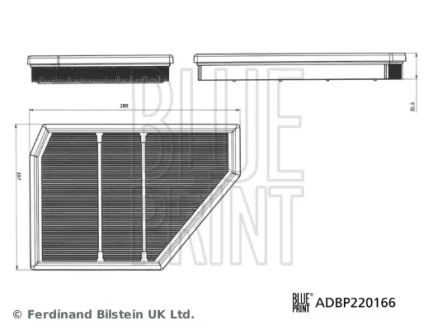 BMW Повітряний фільтр праворуч X5 (G05, F95) M 19-23 BLUE PRINT ADBP220166