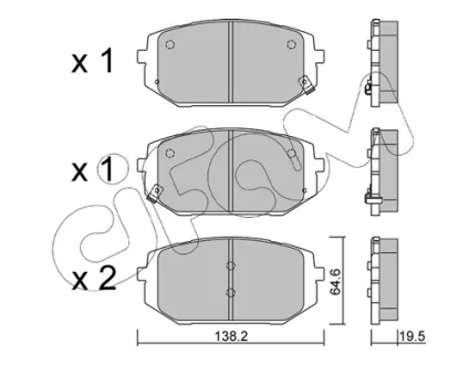 HYUNDAI Гальмівні колодки TUCSON (NX4E, NX4A) 1.6 CRDi 20-, KIA CEED Hatchback Van (CD) T-GDI GT 18- CIFAM 822-1361-0 (фото 1)