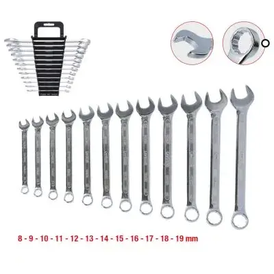Комплект комбінованих ключів, вигнутих, 12 шт, 8-19 мм Ks tools 517.0052 (фото 1)