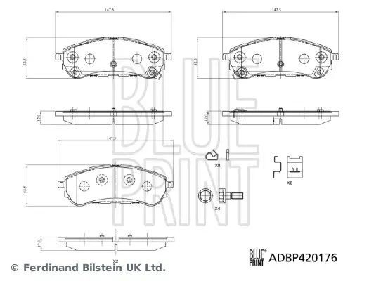 FORD Колодки гальмівні задні RANGER (TKE) 2.0 EcoBlue 4x4 BLUE PRINT ADBP420176 (фото 1)