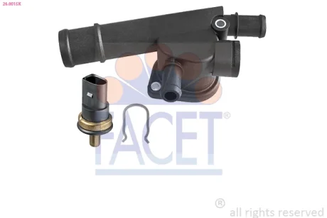 Фланец системы охлаждения (с датчиком) Audi A3, A4 (03-)/Skoda Fabia, Octavia, S FACET 260015K (фото 1)