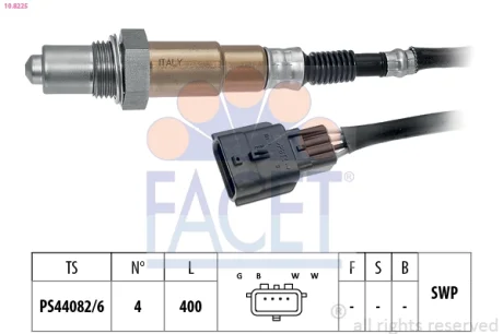 Датчик кисню (лямбда-зонд) Renault Logan II (16-) 1.0 Sce 75 (10.8225) Facet FACET 108225