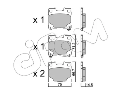 TOYOTA Комплект гальмівних колодок задні YARIS (_P21_, _PA1_, _PH1_) 1.6 GR 4WD (GXPA16) 20- CIFAM 822-1289-0 (фото 1)