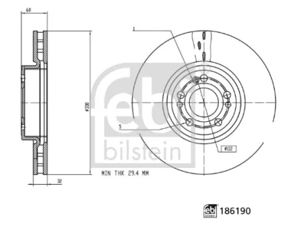 Диск гальмівний FEBI BILSTEIN 186190