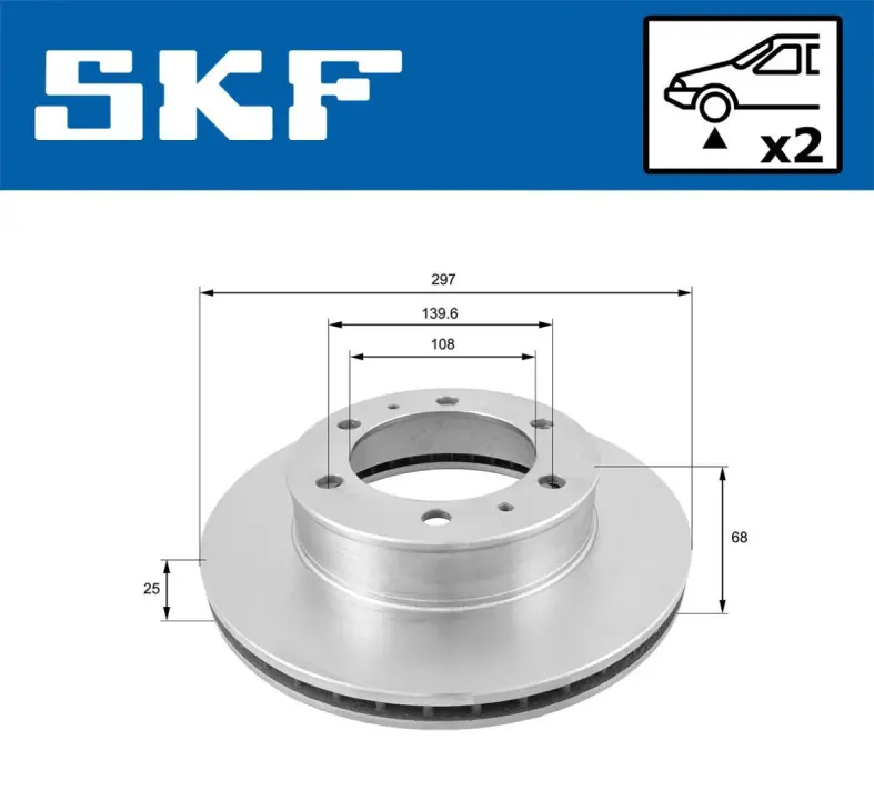TOYOTA диск гальмівний передн.Fortuner,Hilux III 05- SKF VKBD 80346 V2 (фото 1)