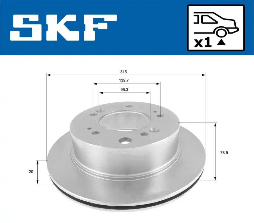 KIA гальмівний диск задн. (315mm) Sorento 02- SKF VKBD 90799 V1 (фото 1)
