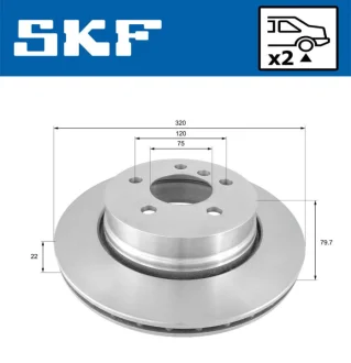 BMW диск гальмівний задн. X3 E83 04- SKF VKBD 90415 V2