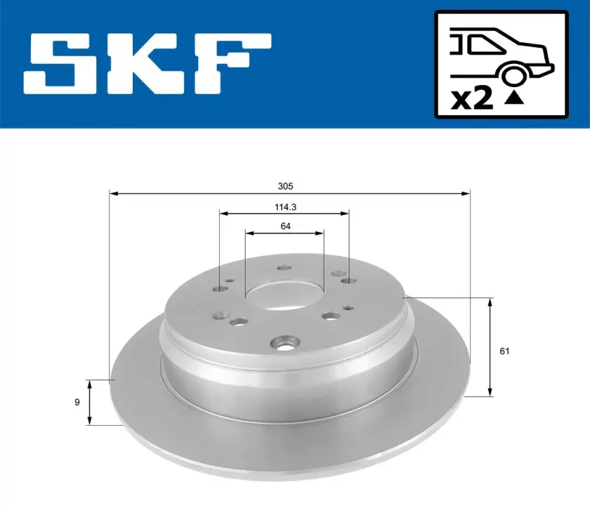 HONDA гальмівний диск задній CR-V SKF VKBD 90325 S2 (фото 1)