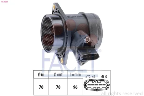 Расходомер воздуха (MAF) Honda Civic VII (02-)/Fiat Stilo (03-) Facet FACET 10.1031