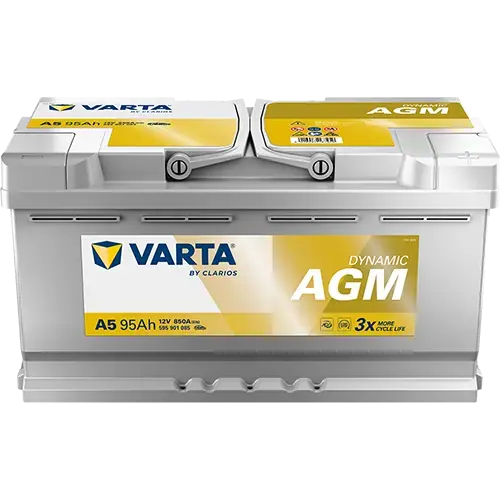 Акумулятор 12В 95Агод./850А (EN) Dynamic AGM START&STOP AGM (R+ стандартні клеми) 353x175x190 B13 - монтажний фланець 10.5мм (пусковий/agm) VARTA 595901085K262 (фото 1)