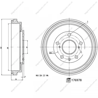 Барабан гальмівний FEBI BILSTEIN 176978