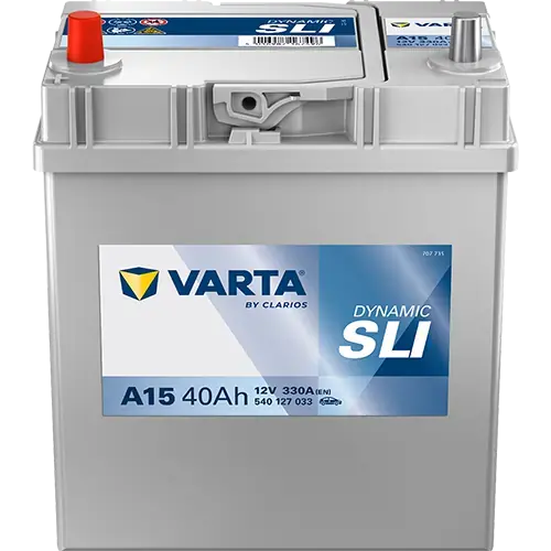 Акумулятор 12В 40Агод./330А (EN) Dynamic SLI (L+ тонкі клеми (японські транспортні засоби)) 187x127x227 B00 - без монтажного фланця (пусковий) VARTA 540127033K262 (фото 1)