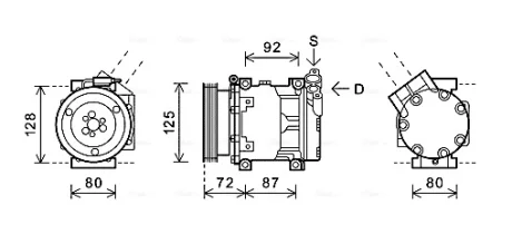 Компресор кондиціонера Renault Logan (05-), Duster (10-) AVA AVA COOLING RTAK479