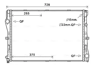 Радіатор охолодження двигуна MB C-Class W205 (14-), E-Class W213 (16-), GLC (16-) АКПП AVA AVA COOLING MS2679 (фото 1)