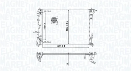 HYUNDAI Радіатор охолодження двиг. TUCSON 1.6 15-, 2.0 15-, 2.4 19-, KIA MAGNETI MARELLI 350213204800