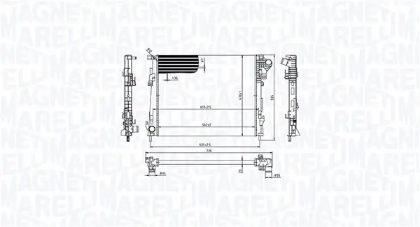 Радіатор двигуна NISSAN PRIMASTAR OPEL VIVARO A RENAULT TRAFIC II 2.0D 01.06- MAGNETI MARELLI 350213213600 (фото 1)