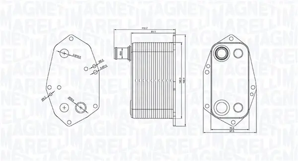 Масляний радіатор BMW 3 (E46), 5 (E39), 7 (E38), X5 (E53) 2.5D/3.0D 08.98-09.06 MAGNETI MARELLI 350300000200 (фото 1)