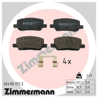 Колодки гальмівні дискові (комплект 4 шт) ZIMMERMANN 26496.155.2