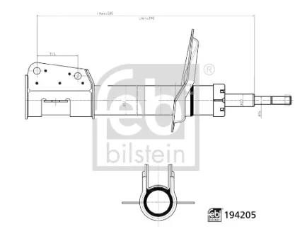 FEBI CITROEN амортизатор газ.передн.Fiat Scudo 95- Jumpy 95-Peugeot 806/Expert 95- FEBI BILSTEIN 194205 (фото 1)
